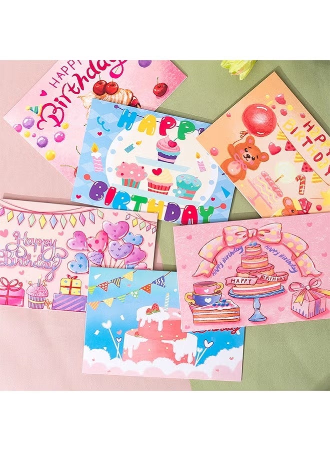 6Pcs Birthday Cards Bulk Funny Cards for Boys and Girls Boys Girls Diy Handdrawn Artistic Touch for Friends Family, with Envelope - Image 5