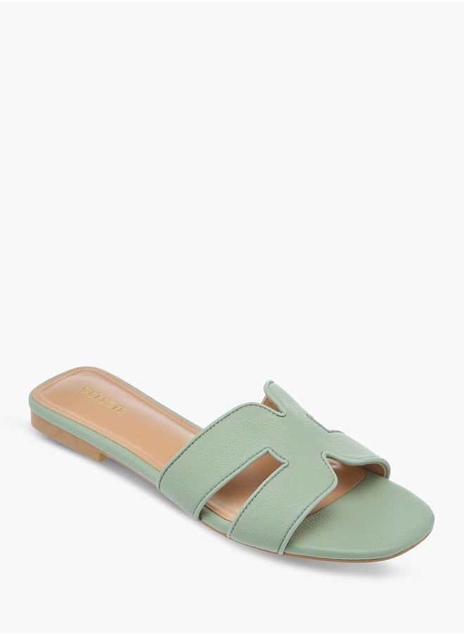 Celeste Womens Textured Slide Sandals With Slip-On Closure  - Image 1