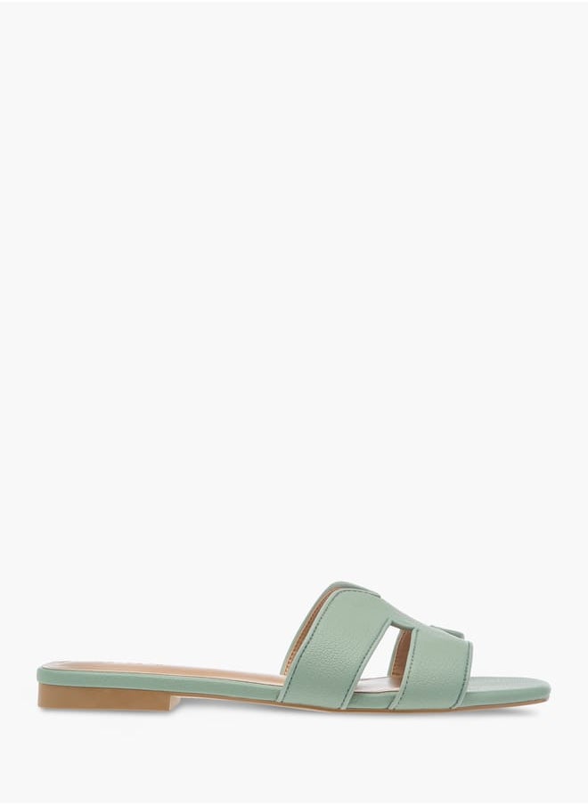 Celeste Womens Textured Slide Sandals With Slip-On Closure  - Image 3