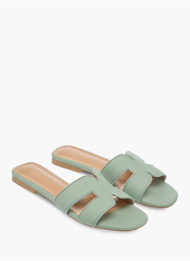 Celeste Womens Textured Slide Sandals With Slip-On Closure  - Image 2