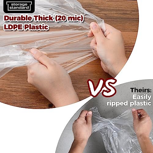 Storage Standard 60-Pack Extra Long Dry Cleaning Bags for Clothes 72-Inch Long - Clear Plastic Garment Bags for Hanging Clothes, Dry Cleaner Plastic Clothing Cover for Suits, Gowns, Coat, Dance Costumes & Long Dresses - Image 5