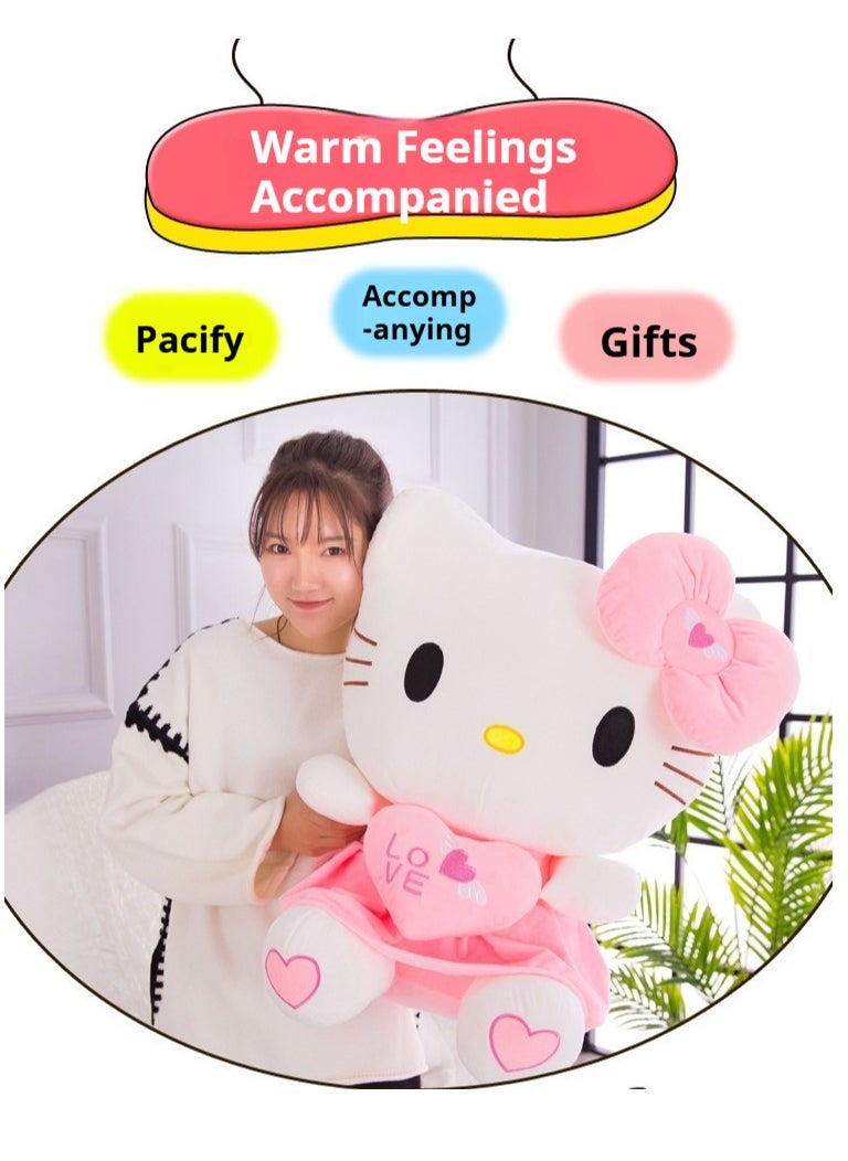 SISGL - 1-Piece Lovely Hello Kitty Cartoon Character Soft Stuffed Toy Ultra Soft Short Plush Cuddle Pillow Buddy - Image 1
