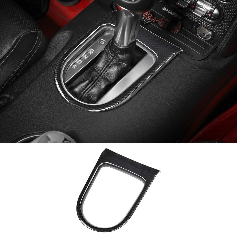 JeCar JeCar for Mustang Carbon Fiber Interior Gear Shift Panel Cover Trim Fit for Ford Mustang 2015-2020  - Image 1