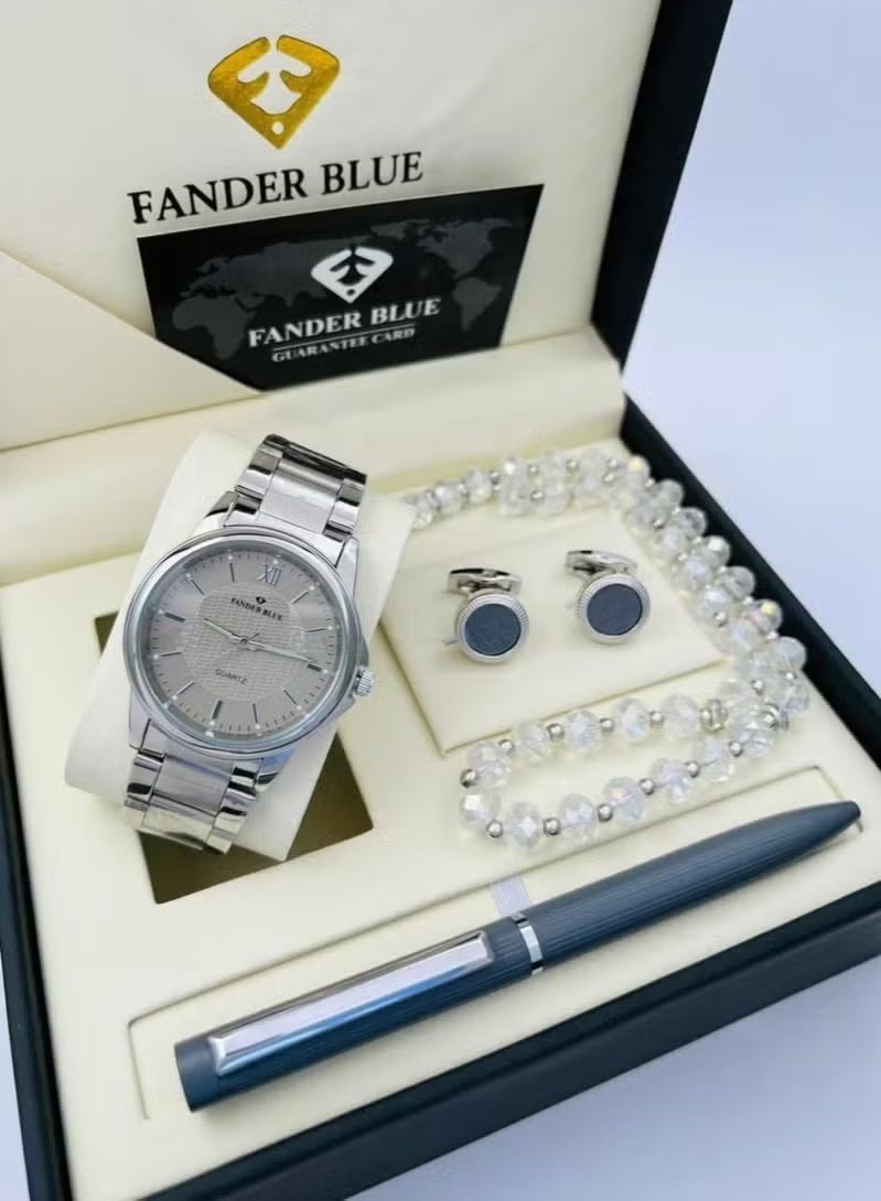 FANDER BLUE Men's Watch and Cufflinks Set