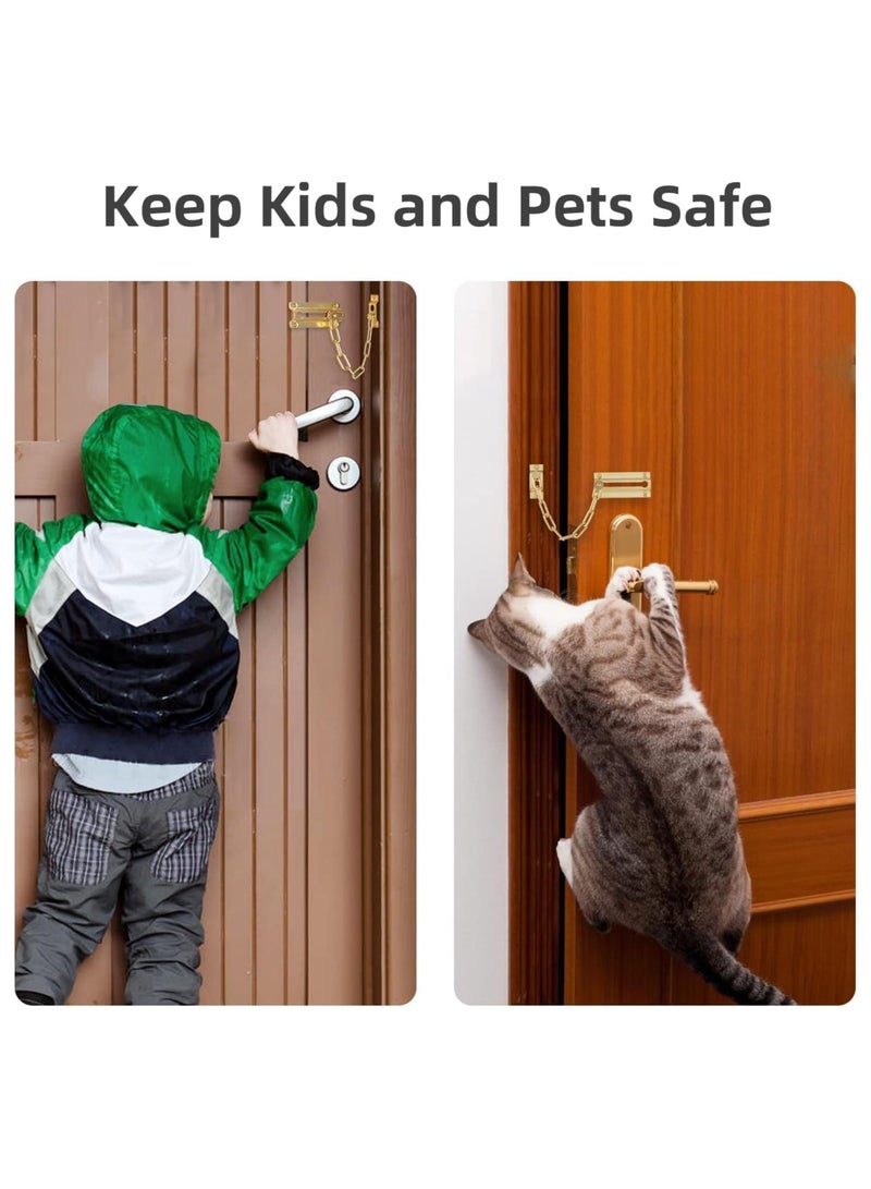 Excefore Stainless Steel Anti-Theft Chain, Chain Door Guard with Lock, Chain Lock Door Guard, for Home Apartment Bedroom Inside Door and Extra Front Door Lock  - Image 3
