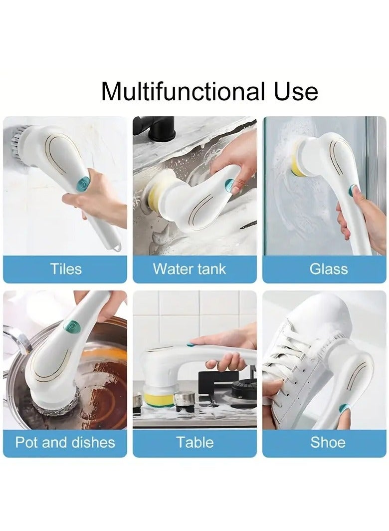 Goolsky A Cordless Handheld Cleaning Brush with 5 Interchangeable Brush Heads, a Portable Rotating Scrubber, Suitable for Use in Bathrooms, Bathtubs, Wall Tiles, Floors, And Kitchens.  - Image 5