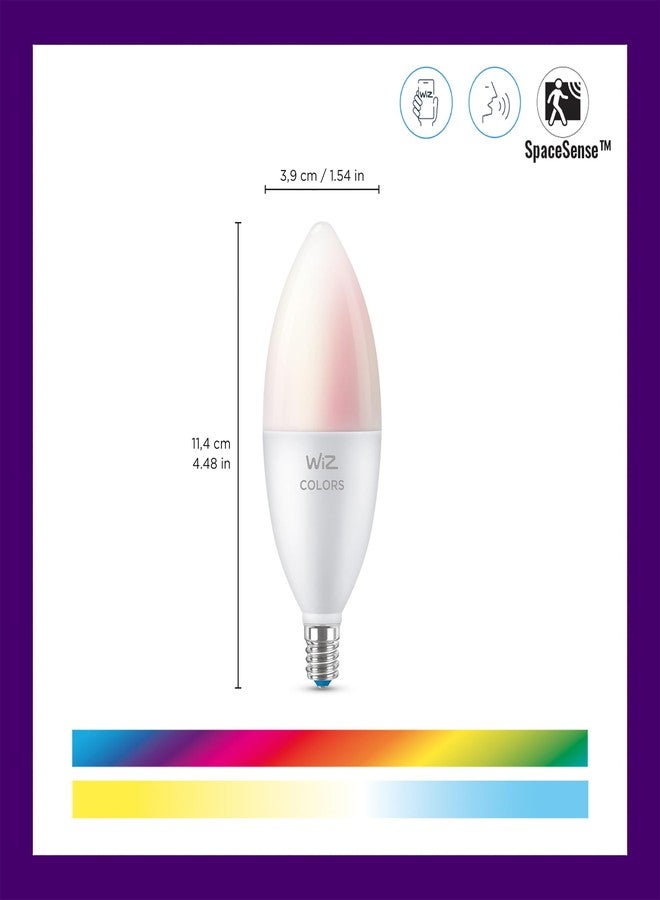 WiZ 60W B12 Color LED Smart Candle-Shaped Bulb - Pack of 1 - E26, Indoor - Connects to Your Existing Wi-Fi - Control with Voice or App + Activate with Motion - Matter Compatible - Image 2