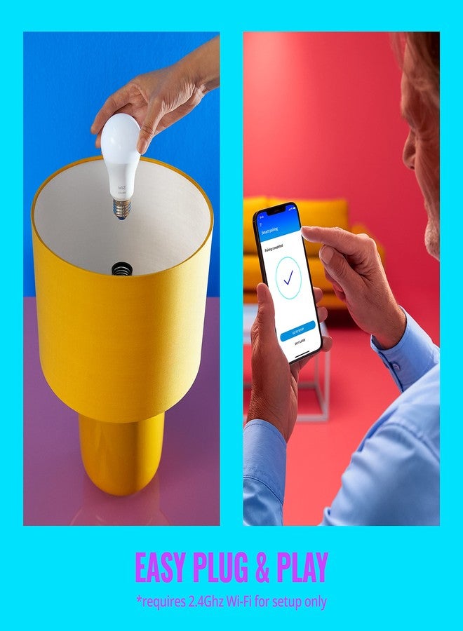 WiZ 60W B12 Color LED Smart Candle-Shaped Bulb - Pack of 1 - E26, Indoor - Connects to Your Existing Wi-Fi - Control with Voice or App + Activate with Motion - Matter Compatible - Image 3