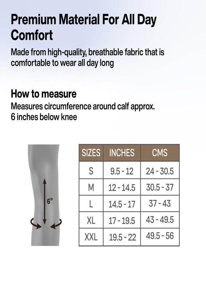 FOVERA Calf Support Compression Sleeve for Men & Women | Shin Splints, Leg and Calf Support for Varicose Veins, Pain Relief, Running, Gym, Sports (Size - XL, 1 Pair) - Image 4