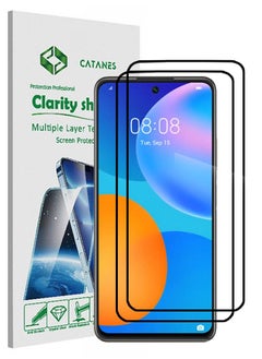 CATANES 2 Pack For Huawei P smart 2021 Screen Protector Tempered Glass Full Glue Back  - Image 1