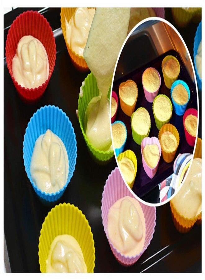 JOYUS Silicone Heart Shape Baking Cups, Reusable Moould for Party Cupcake Muffin Candies Liners, Non-Stick Cup Cake Moulds, Standard Size, Random Color, Pack of 15 - Image 2