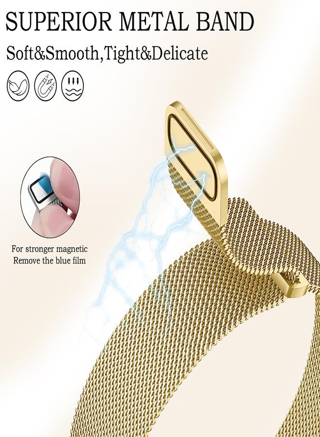 Hopply Slim Metal Strap Bands for Samsung Galaxy Watch 7 6 5 4 Band 40mm 44mm/Watch 6 4 Classic Bands 46mm 42mm 47mm 43mm/5 Pro/3 41mm/FE/Active 2 Men/Women,20mm Replacement Stainless Steel Strap for Samsung Watch Bands for Women (Gold) - Image 5