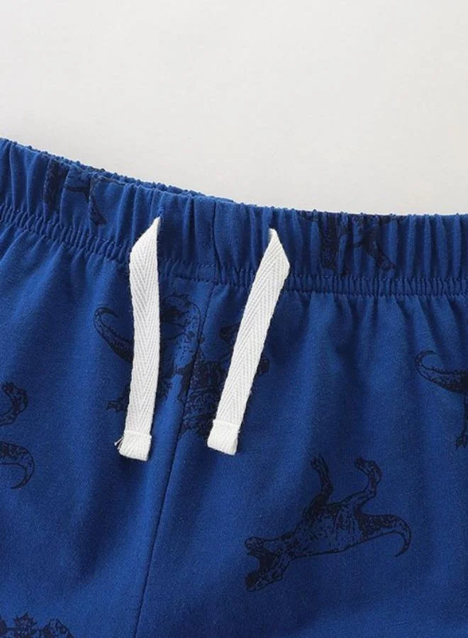 YUNIQEE White Crew Neck Short Sleeve Printed Tshirt & Shorts