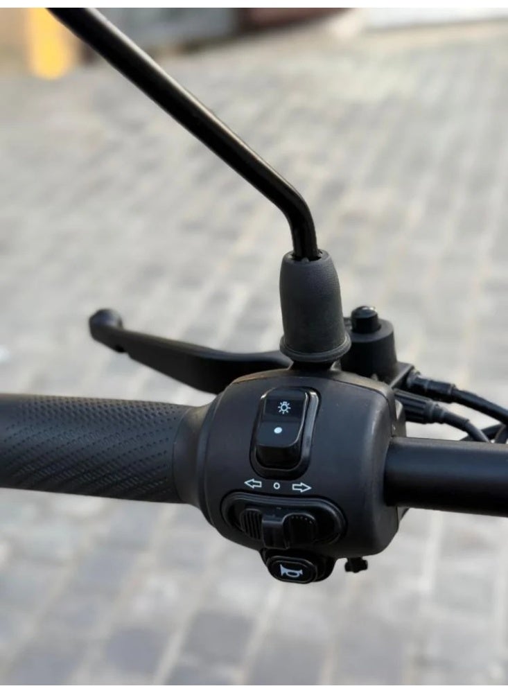 دراجة نارية كهربائية  – تصميم عصري  مع مصابيح أمامية دائرية ومرايا جانبية - Image 2