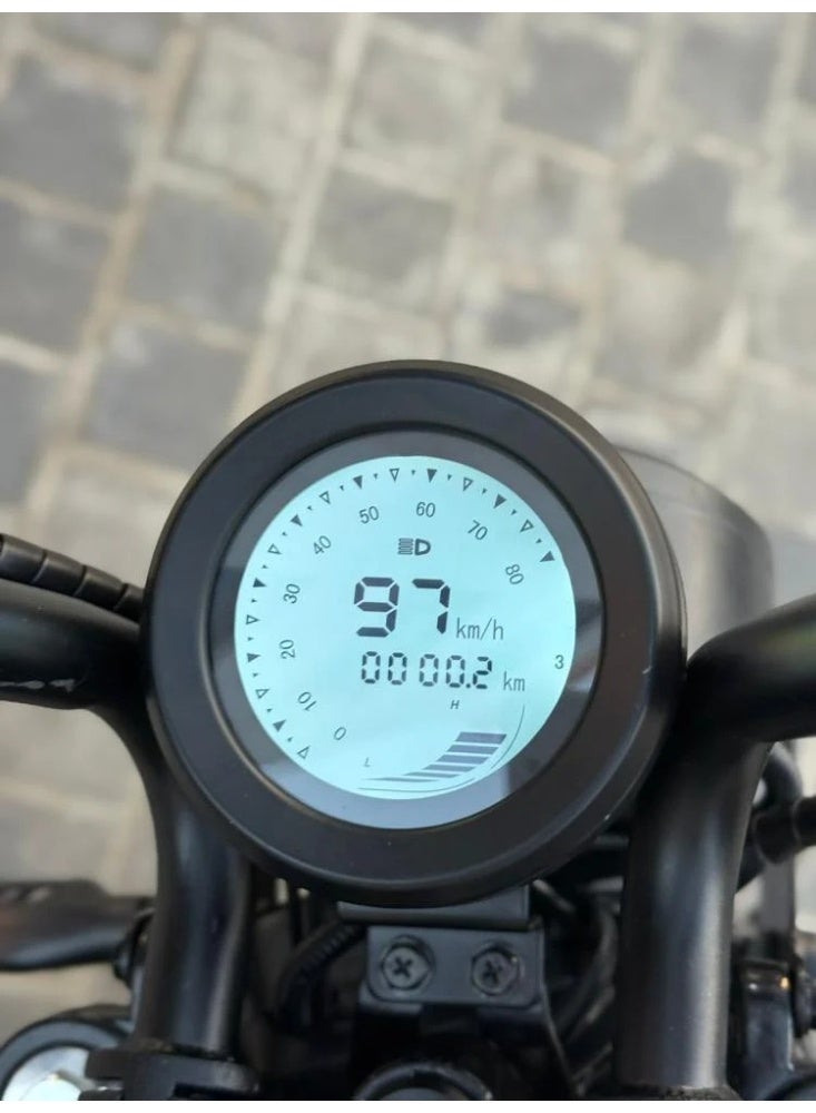 دراجة نارية كهربائية  – تصميم عصري  مع مصابيح أمامية دائرية ومرايا جانبية - Image 5