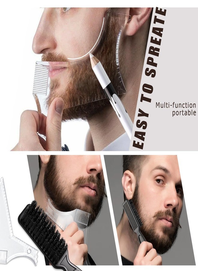 Noerrors White Barber Pencil for Lineup Hairline Outliner Beard Guide Shaping Pencils Magic Barber Chalk for Design Hairline Razor Trace Barber Pencils Set with Sharpener Ruler Brush for Men - Image 5