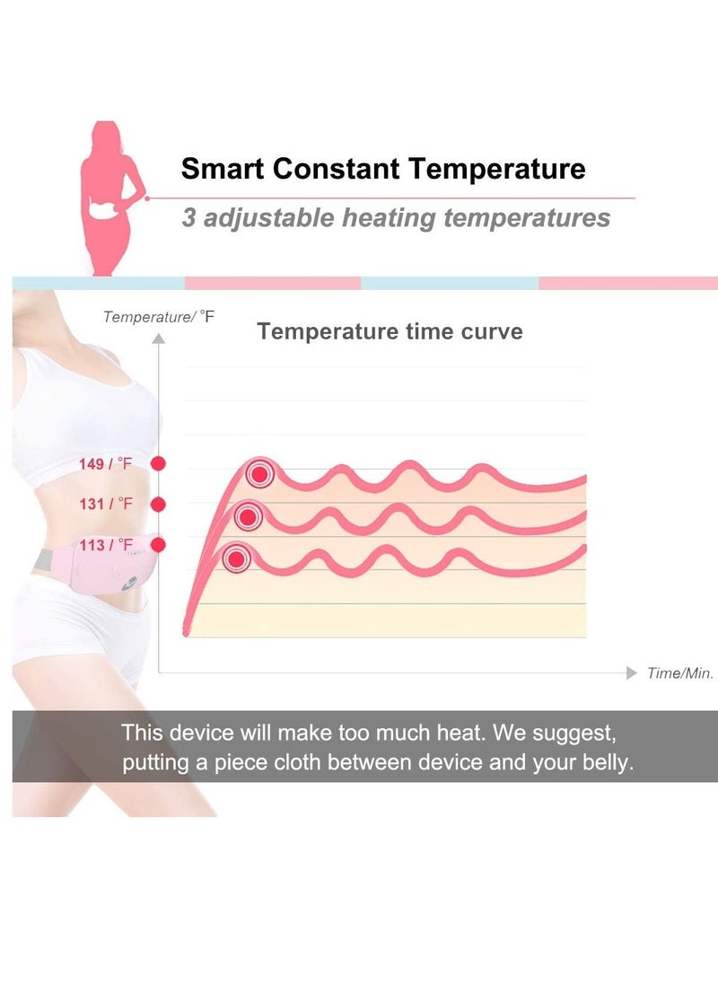 Yeamon - Portable Cordless Heating Pad, Electric Waist Belt Device, Fast Heating Pad with 3 Heat Levels and 3 Massage Modes, Back or Belly Heating Pad for Women and Girl - Image 1