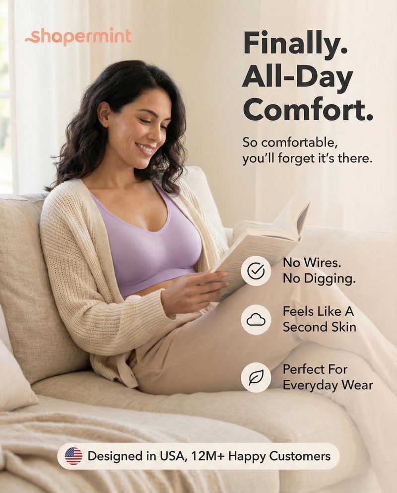 SHAPERMINT Wireless Bras for Women No Underwire â€“ Small to Plus Size Bralettes with Support and Natural Lift - Image 2