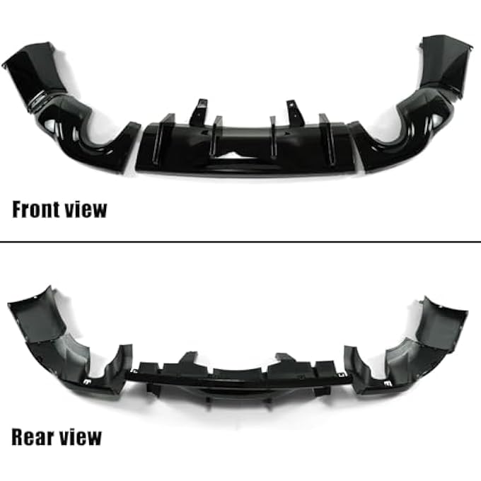 sosega Rear Diffuser Lip 5Pcs Compatible with for Dodge Durango 2011-2024 Rear Diffuser Lip Splitter Spoiler with Shark Fin & Dual Tips (Glossy Black) - Image 5