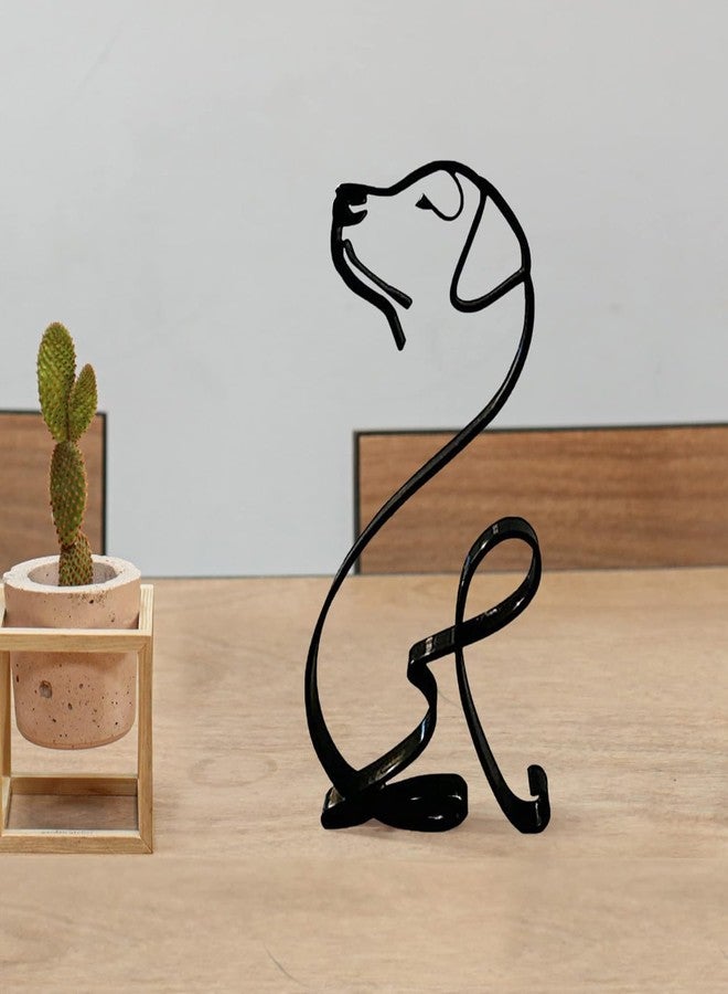 KOLYMAX Dog Minimalist Art Wall Sculpture, Abstract Metal Wire Geometric Line Drawing Art Statue (Dog) - Image 1