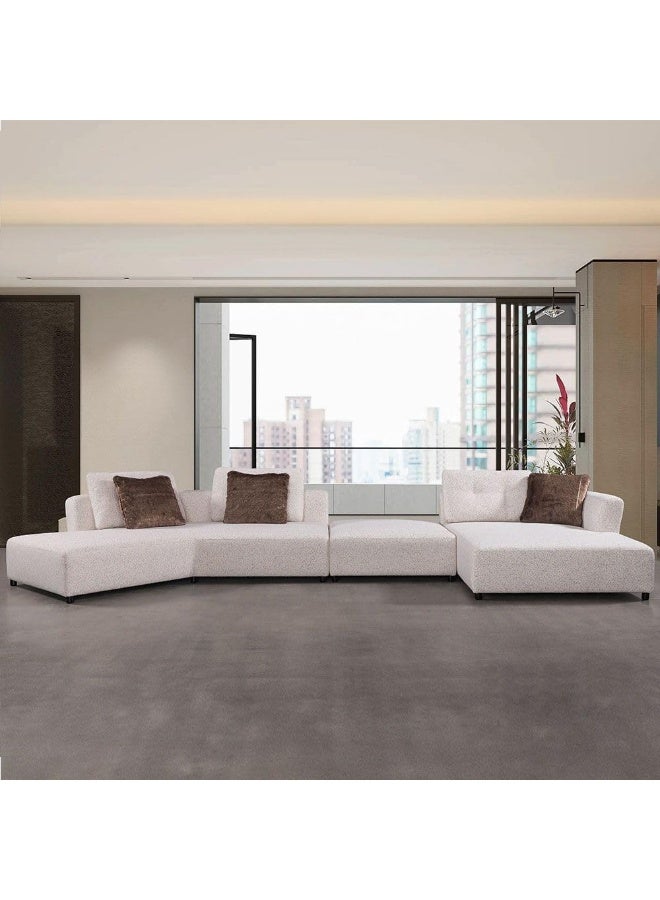 Comfynest Comfynest Dexter 6-Seater Fabric Corner Sofa With Stool Dots With 5-Year Warranty - Image 1