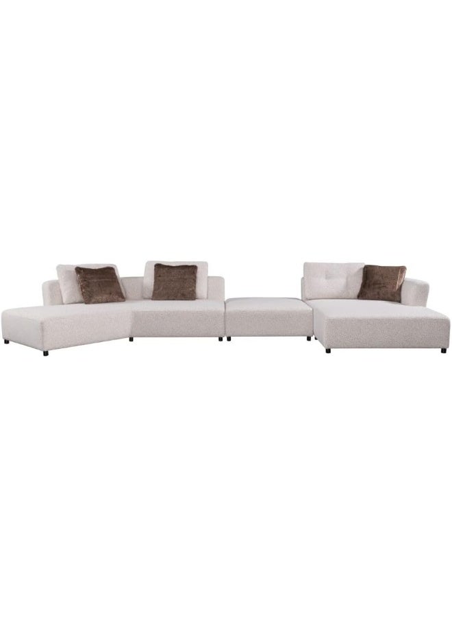Comfynest Comfynest Dexter 6-Seater Fabric Corner Sofa With Stool Dots With 5-Year Warranty - Image 2