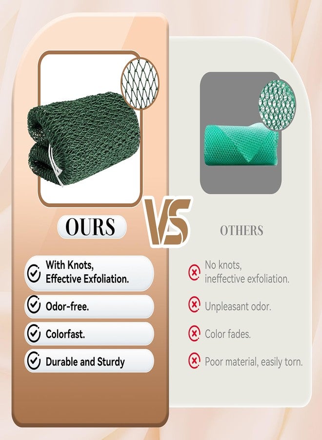 CORATED 2 Pieces African Mesh Sponge for Body Care, Deep Cleansing, Washable (Light Blue and Light Green) - Image 3