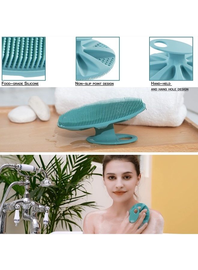 Innerneed Soft Silicone Body Cleansing Brush Shower Scrubber, Gentle Exfoliating and Massage for all Kinds of Skin (Dark Green) - Image 2