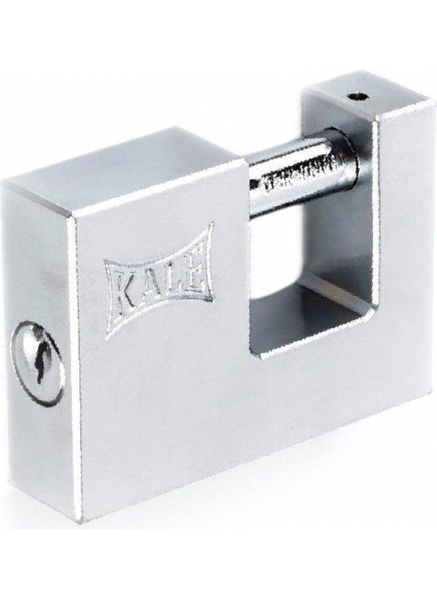 KALE Horizontal Brass Padlock Satin 70 mm Two-Way Silver - White 1 Piece  - Image 1