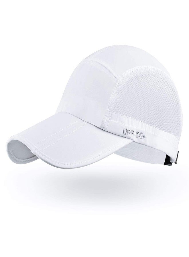 ELLEWIN Men's Baseball Cap UPF50 Hat W/Foldable Long Large Bill,One Size,White - Image 1