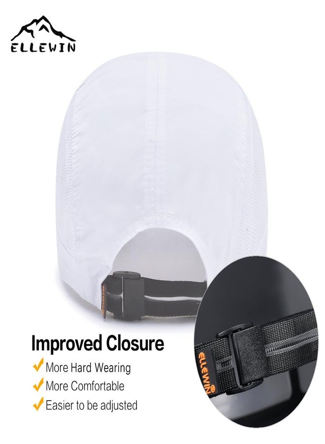 ELLEWIN Men's Baseball Cap UPF50 Hat W/Foldable Long Large Bill,One Size,White - Image 5