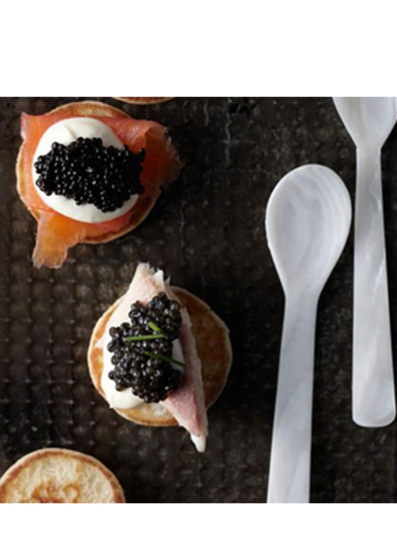 أوزيغالور مجموعة ملعقات الكابيار ملعقة الصدف شعرية ملعقات الكابيار من الحصي الأم الداخلية ذات الأوتاد الكروية للكابيار، البيض، والآيس كريم - Image 3