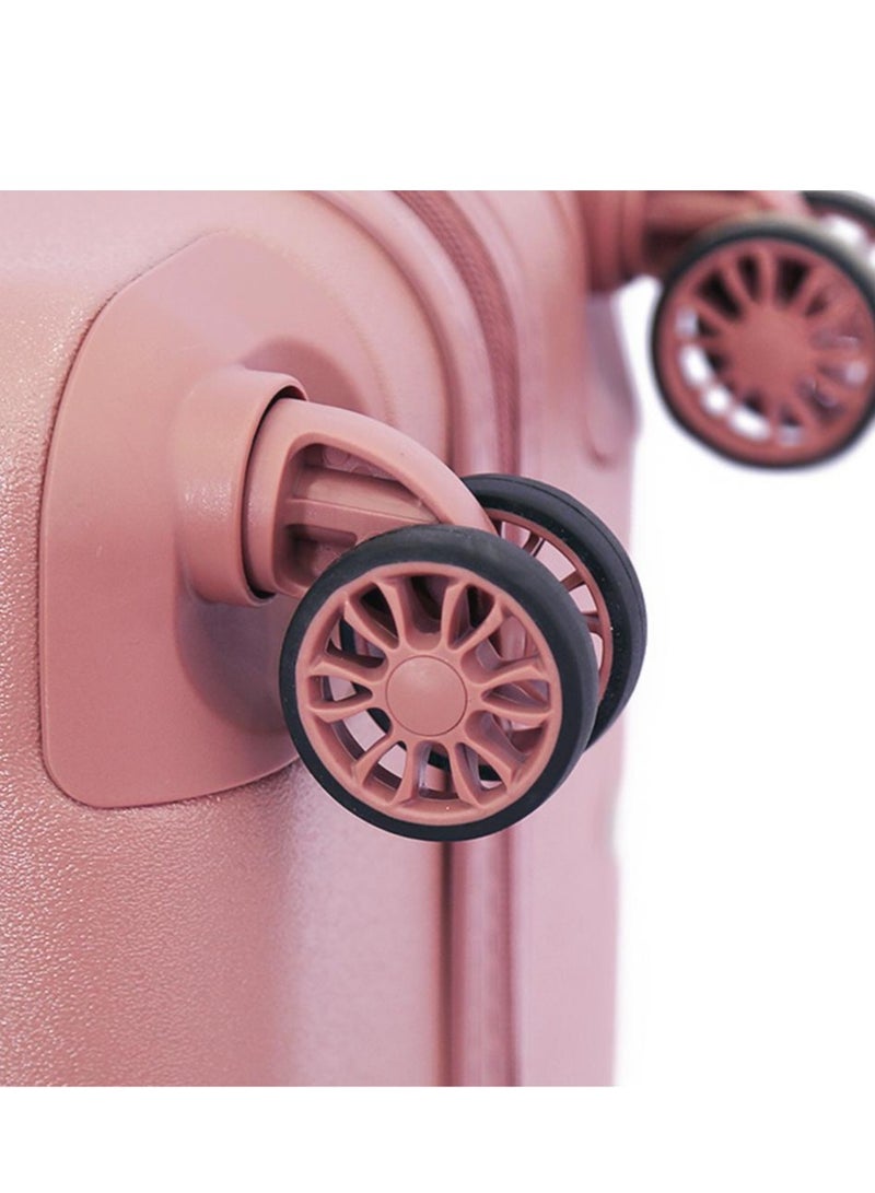 حقيبة سفر دي كي إن واي أليور بعجلات للجنسين | خفيفة الوزن للغاية من بلاستيك بعجلات دوارة ألوان وردي داكن