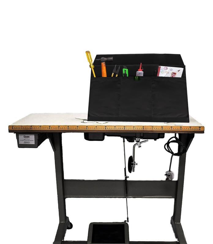 GREEN DECOR GREEN DECOR Piece Of 1 Waterproof Sewing Machine Polyester Cover For Domestic Industrial with 3 Storage PocketsTailoring Silai Machine with Most Standard Juki Jack UshaBlack 21X85X11 Inch - Image 1