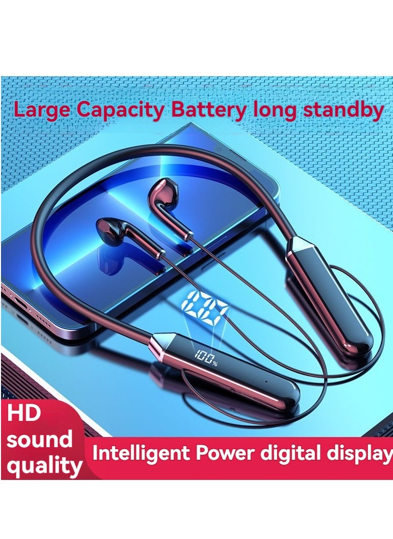Generic In-ear wireless Bluetooth sports digital display earphones hanging neck ultra-long standby Bluetooth earphones  - Image 2