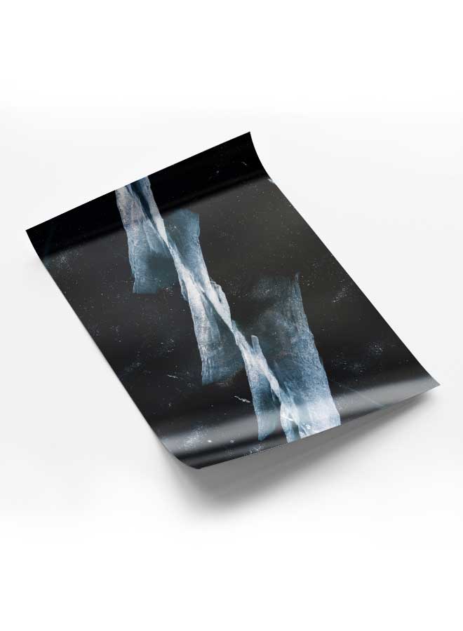 LOWHA Poster Painting Art With Four Separate Pieces Of Double-Sided Stickers Abstract Iceberg Image For Home Bedroom Living Room And Office Decor - Image 1
