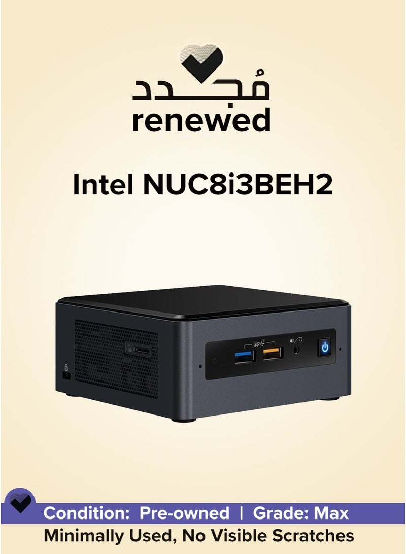 إنتل مُجدّد - NUC8i3BEH2 ميني PC، إنتل كور i3-8109U، رام 8GB DDR4، قرص 120GB SSD M.2 NVMe، بطاقة رسومات Intel Iris Plus 655 - Image 1