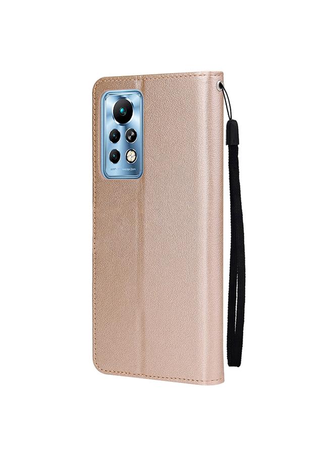 زبون جراب لهاتف Infinix Note 11 Pro، جراب جلدي متعدد الوظائف قابل للطي أفقيًا مع ثلاث فتحات للبطاقات - Image 3