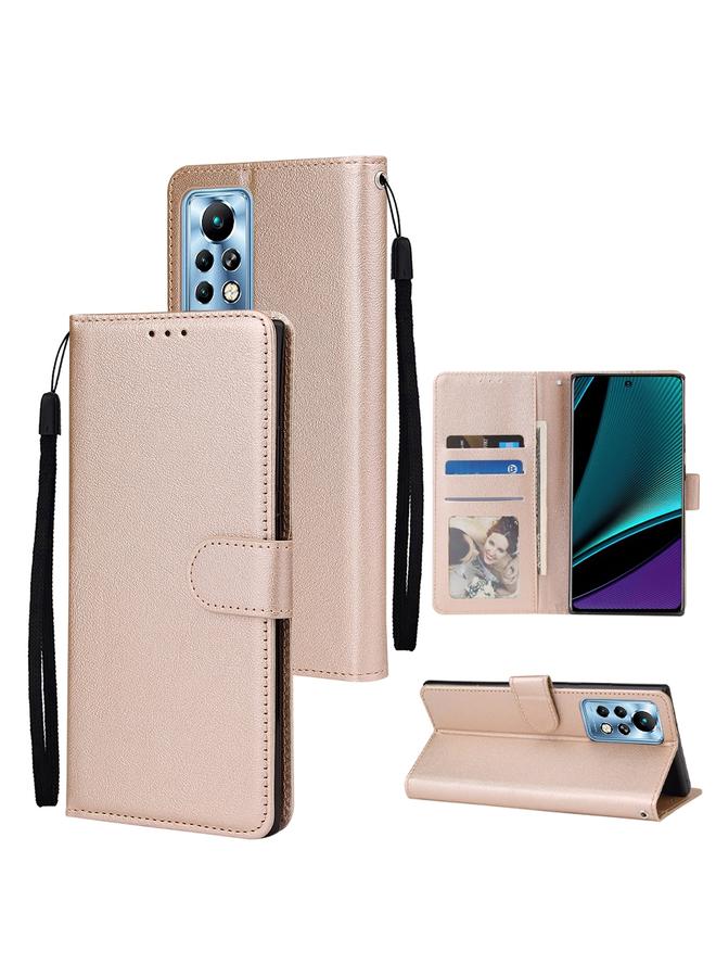 زبون جراب لهاتف Infinix Note 11 Pro، جراب جلدي متعدد الوظائف قابل للطي أفقيًا مع ثلاث فتحات للبطاقات - Image 1