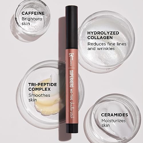 IT Cosmetics Superhero No-Tug Waterproof Eyeshadow Stick, Mighty Mauve - Longwear, Blendable Cream Eyeshadow with Built-In Primer - Suitable for Sensitive Eyes - 0.05 oz - Image 4