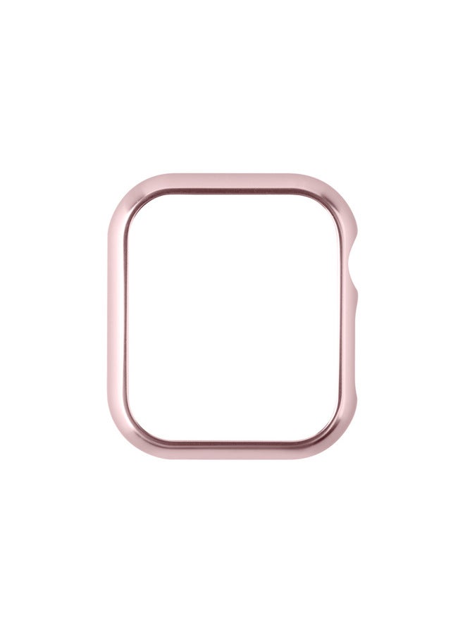Suitable For Iwatch Protective Case 7 Generation Watch Protective Case For Apple3/4/5/6 Bright Hollow Aluminum Case High Gloss-Color:Pink-Exterior Dimension:41mm