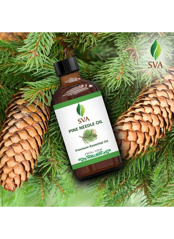 SVA Organics SVA Pine Needle Essential Oil – 4 Fl Oz – 100% Natural Pine Needle Oil - for Diffuser, Hair Care, Face, Skin Care, Aromatherapy, Scalp and Body Massage, Soap and Candle Making – with Dropper  - Image 5