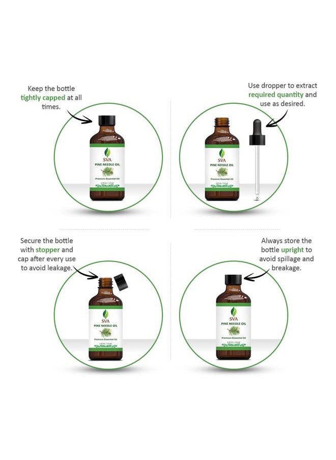 SVA Organics SVA Pine Needle Essential Oil – 4 Fl Oz – 100% Natural Pine Needle Oil - for Diffuser, Hair Care, Face, Skin Care, Aromatherapy, Scalp and Body Massage, Soap and Candle Making – with Dropper  - Image 2