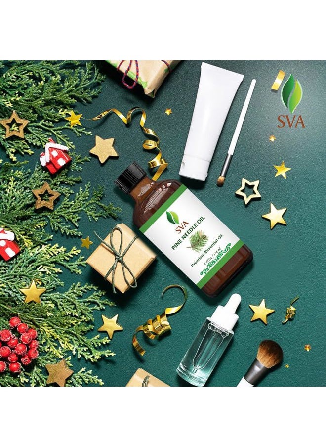 SVA Organics SVA Pine Needle Essential Oil – 4 Fl Oz – 100% Natural Pine Needle Oil - for Diffuser, Hair Care, Face, Skin Care, Aromatherapy, Scalp and Body Massage, Soap and Candle Making – with Dropper  - Image 4