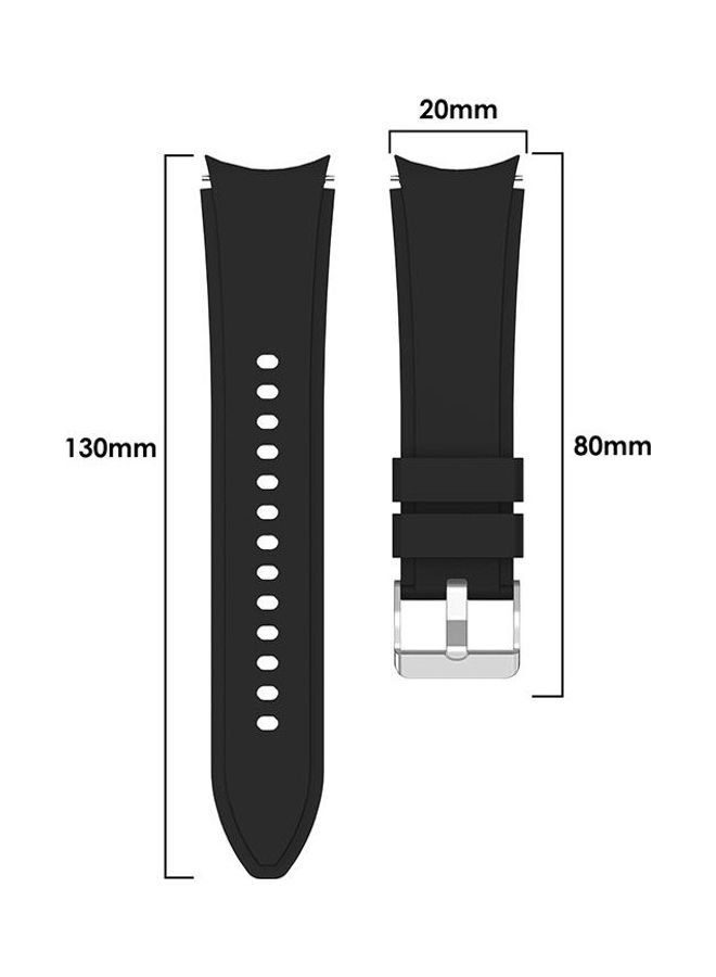 NIBEMINENT Silicone Replacement Strap Watchband For Samsung Galaxy Watch4 44mm Black - Image 3