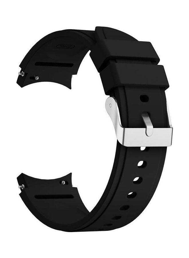 NIBEMINENT Silicone Replacement Strap Watchband For Samsung Galaxy Watch4 44mm Black - Image 1