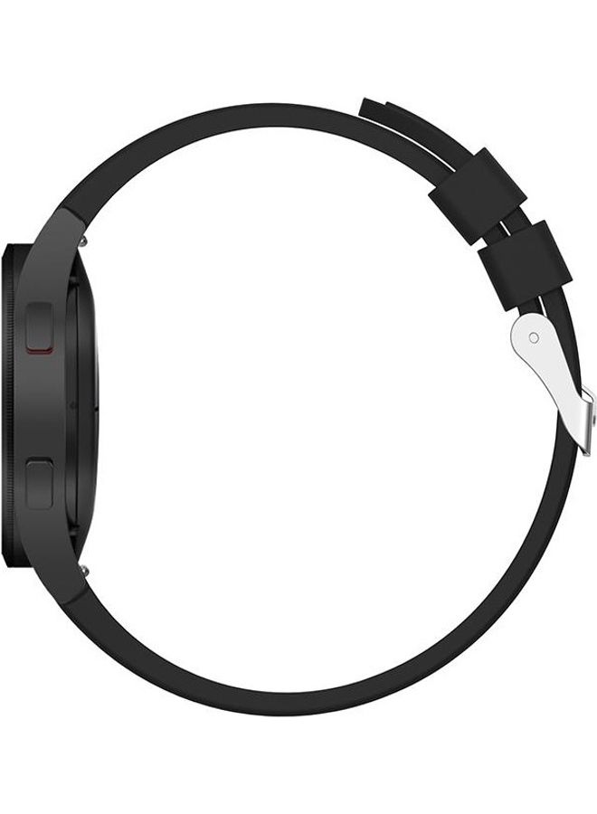 NIBEMINENT Silicone Replacement Strap Watchband For Samsung Galaxy Watch4 44mm Black - Image 5