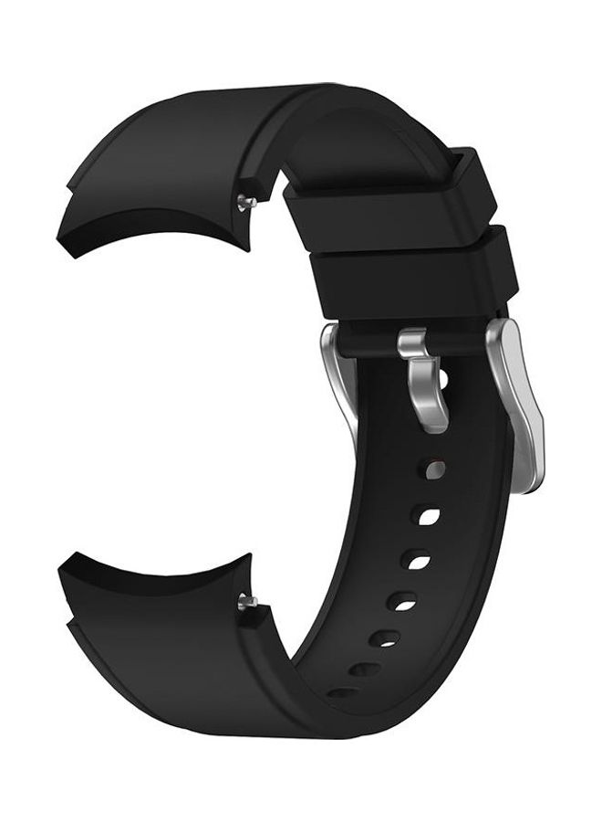 NIBEMINENT Silicone Replacement Strap Watchband For Samsung Galaxy Watch4 44mm Black - Image 2