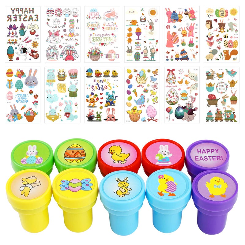 KESOTE Easter Stamps for Kids, Assorted Easter Tattoos for Party Favor Egg Fillers Basket Stuffers - Image 1