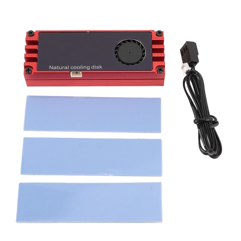 Red M 2 SSD Cooler With Temperature Display Dual Thermal Pads For 2280 NVMe - Image 1